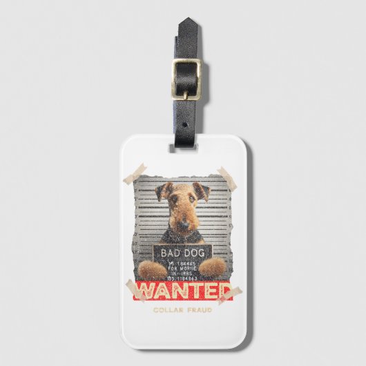 Airedale Terrier Bagagelabel (Voorkant (verticaal))