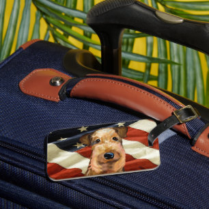 AIREDALE TERRIËR BAGAGELABEL