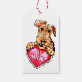 Airedale Terrier Be Mine Cadeaulabel (Achterkant)