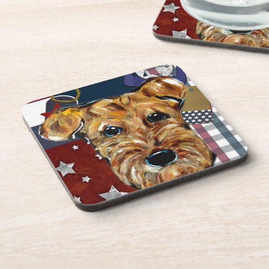 AIREDALE TERRIER BIER ONDERZETTER (Linkerzijde)