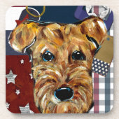 AIREDALE TERRIER BIER ONDERZETTER (Voorkant)