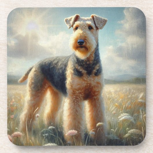 Airedale Terrier Bier Onderzetter (Voorkant)
