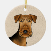 Airedale Terrier Bingley Terrier Hond Hoofd en Naa Keramisch Ornament (Voorkant)