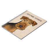 Airedale Terrier Bingley Terrier Hond Hoofd en Tek Notitieboek (Linkerzijde)