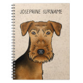 Airedale Terrier Bingley Terrier Hond Hoofd en Tek Notitieboek (Voorkant)