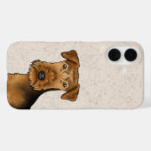 Airedale Terrier Bingley Terrier Hond Hoofd op Bei Case-Mate iPhone Case (Achterkant (horizontaal))