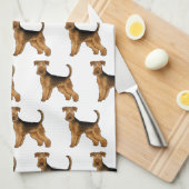 Airedale Terrier Bingley Terrier Schattige Hondenp Theedoek (Quarter Fold)