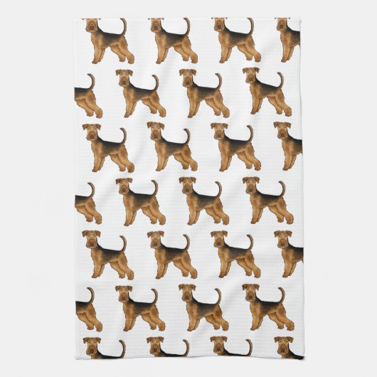 Airedale Terrier Bingley Terrier Schattige Hondenp Theedoek (Verticaal)