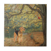 Airedale Terrier Birdwatch Tegeltje (Voorkant)