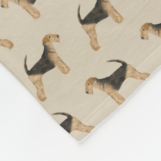 Airedale Terrier blanket Fleece Deken (Hoek)