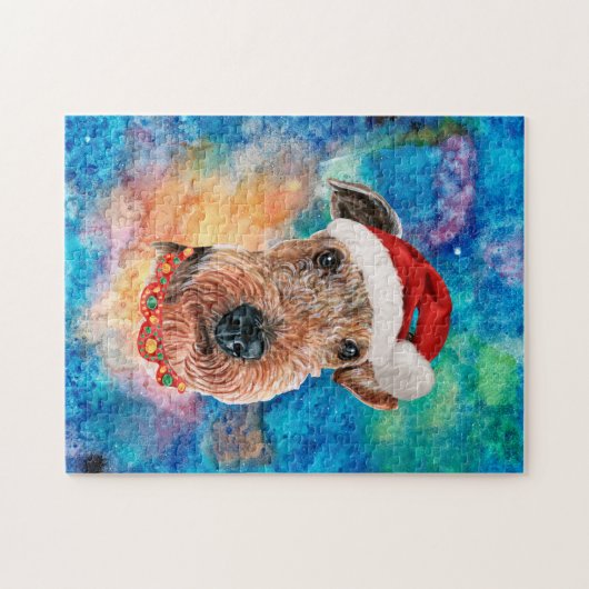 Airedale Terrier Breed Dog Kerstmis Legpuzzel (Horizontaal)