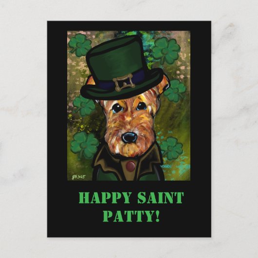 AIREDALE TERRIËR   BRIEFKAART (Voorkant)