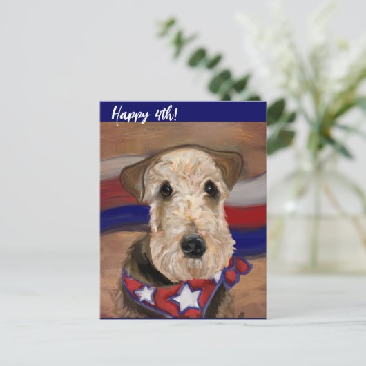 AIREDALE TERRIER BRIEFKAART (Staand voorkant)