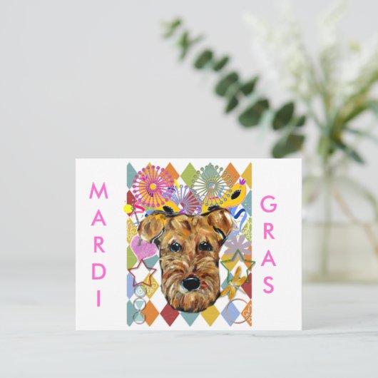 AIREDALE TERRIER BRIEFKAART (Staand voorkant)