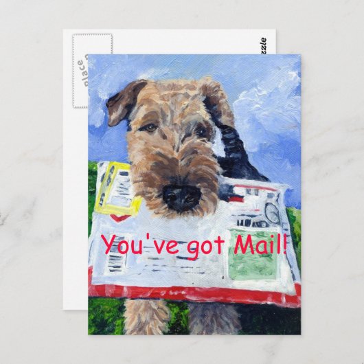 Airedale Terrier Briefkaart! Briefkaart (Voorkant / Achterkant)