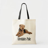 Airedale Terrier Brown and Black Puppy Dog Tote Bag (Voorkant)