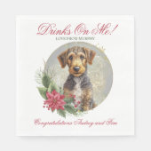Airedale Terrier bruiloft servetten met honden Fot (Voorkant)