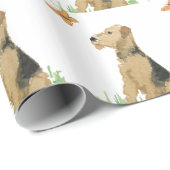 Airedale Terrier & Butterfly Cadeaupapier (Rol Hoek)