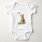 Airedale Terrier & Butterfly Romper (Voorkant)