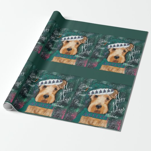 Airedale Terrier Cadeaupapier (Uitgerold)