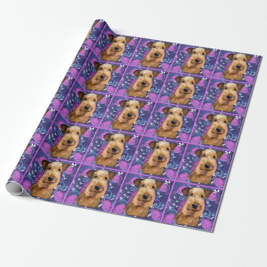 AIREDALE TERRIÉR CADEAUPAPIER (Uitgerold)