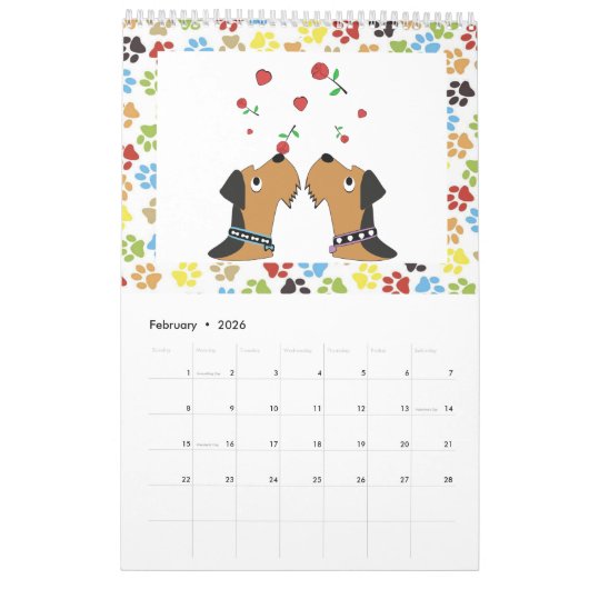 Airedale Terrier Calendar Kalender (Feb 2026)