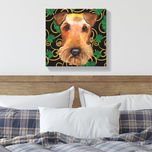 Airedale Terrier Canvas Afdruk (Insitu (Slaapkamer))