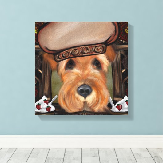 AIREDALE TERRIER CANVAS AFDRUK (Insitu (Houten vloer))
