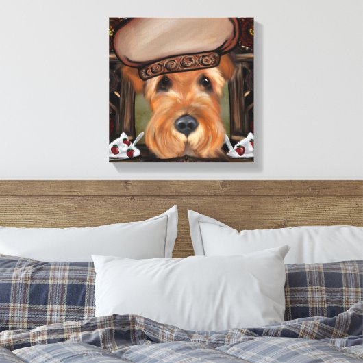 AIREDALE TERRIER CANVAS AFDRUK (Insitu (Slaapkamer))