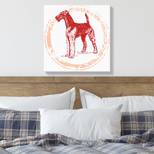 Airedale Terrier Canvas Afdruk (Insitu (Slaapkamer))