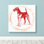 Airedale Terrier Canvas Afdruk (Insitu (Houten vloer))