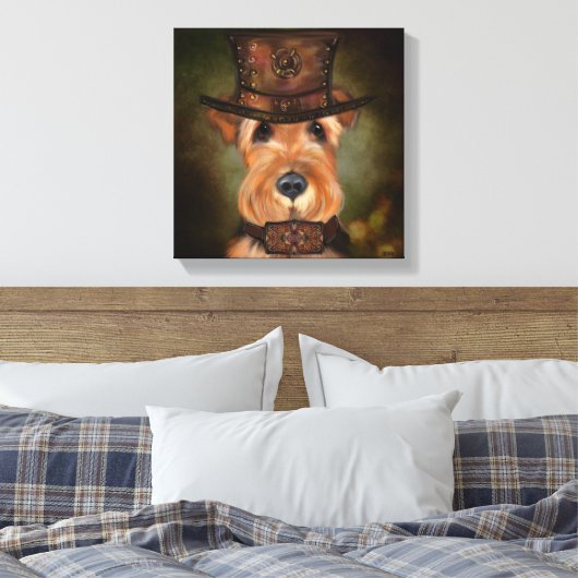 AIREDALE TERRIËR CANVAS AFDRUK (Insitu (Slaapkamer))
