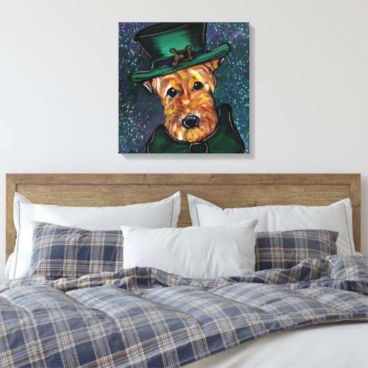 AIREDALE TERRIER CANVAS AFDRUK (Insitu (Slaapkamer))