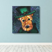 AIREDALE TERRIER CANVAS AFDRUK (Insitu (Houten vloer))
