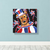AIREDALE TERRIER CANVAS AFDRUK (Insitu (Houten vloer))