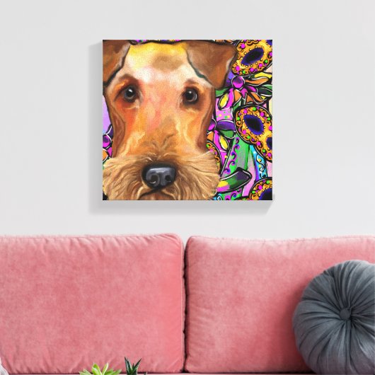 AIREDALE TERRIER CANVAS AFDRUK (Insitu (Woonkamer))