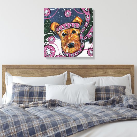 AIREDALE TERRIER CANVAS AFDRUK (Insitu (Slaapkamer))