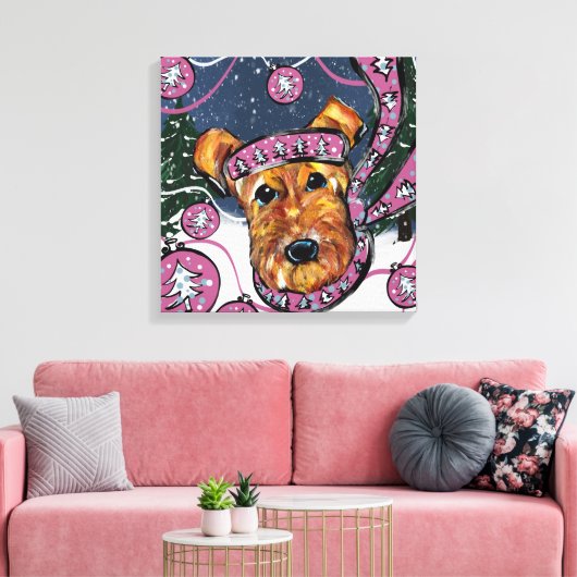 AIREDALE TERRIER CANVAS AFDRUK (Insitu (Woonkamer))