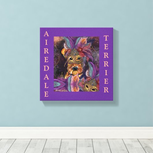 AIREDALE TERRIER CANVAS AFDRUK (Insitu (Houten vloer))