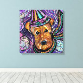 AIREDALE TERRIËR    CANVAS AFDRUK (Insitu (Houten vloer))