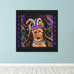 AIREDALE TERRIËR   CANVAS AFDRUK