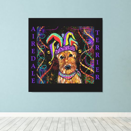 AIREDALE TERRIER CANVAS AFDRUK (Insitu (Houten vloer))