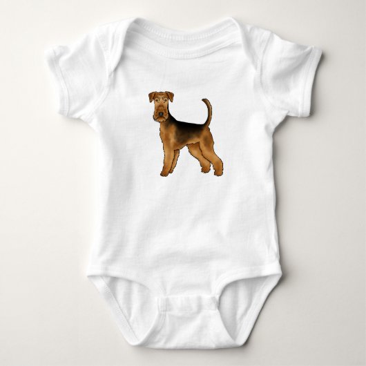 Airedale Terrier Cartoon Bingley Terrier Mopshond Romper (Voorkant)