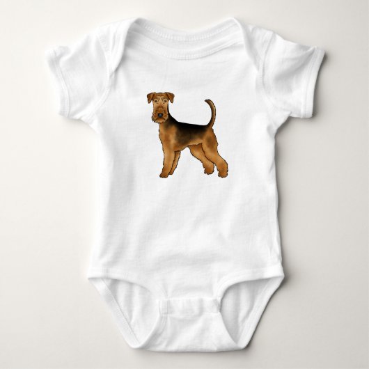 Airedale Terrier Cartoon Bingley Terrier Schattige Romper (Voorkant)