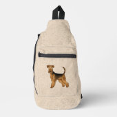 Airedale Terrier Cartoon Hond Bingley Terrier Hond Sling Bag (Voorkant)