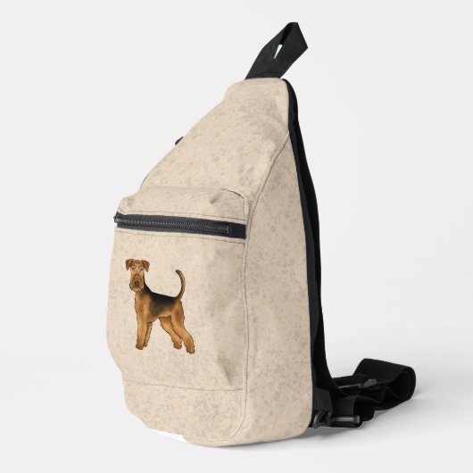 Airedale Terrier Cartoon Hond Bingley Terrier Hond Sling Bag (Rechterhoek)