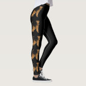 Airedale Terrier Cartoon Hond Bingley Terrier Zwar Leggings (Rechts)