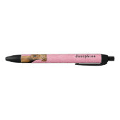 Airedale Terrier Cartoon Hondenkop met roze harten Zwarte Inkt Pen (Bodem)