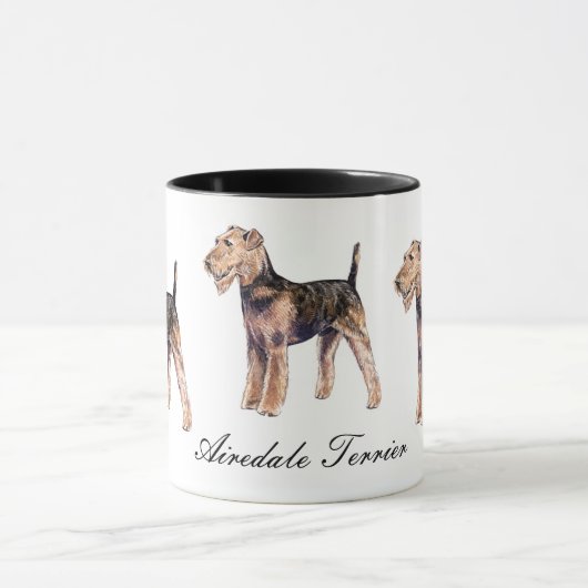 Airedale Terrier Ceramic Mok (Midden)