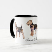 Airedale Terrier Ceramic Mok (Voorkant links)